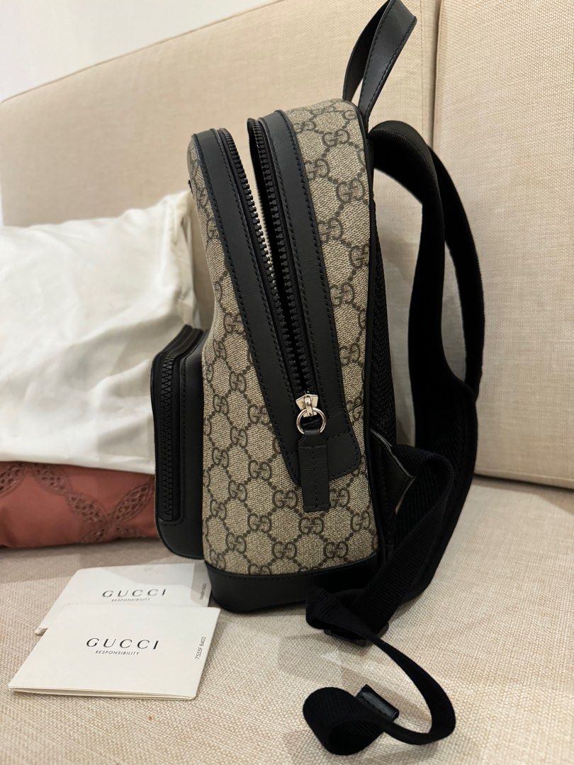 Gucci GG Small Backpack (Category: Luxury Bags & Wallets) located in Quezon City. Submitted by dacabe (Listing ID 1265473246, Image 3). Description: ORIGINAL / AUTHENTIC Gucci GG Small Backpack Comes with original dust bag and authenticity card No flaws like brand new Very nice Bought in Gucci Store in Japan last 2019 Retails at 65-80k here in the Philippines RFS: Not using, too many bags Slightly negotiable for sure buyers.