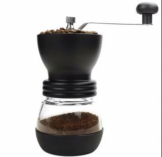 Manual Coffee Grinder Vintage Coffee Grinder With Glass Jar Coffee Spoon  And Cleaning Brush Stainless Steel Manual Conical Burr Coffee Bean Grinder  With Hand Crank Portable Espresso Grinder For Camping Or Travel 