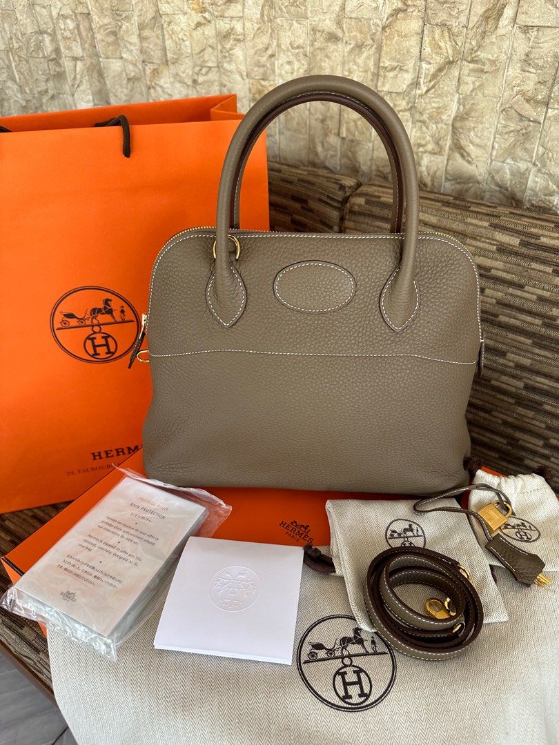 Hermes Bolide 31 etoupe GHW, Luxury, Bags & Wallets on Carousell