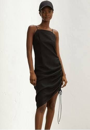 Black tie top knot dress
