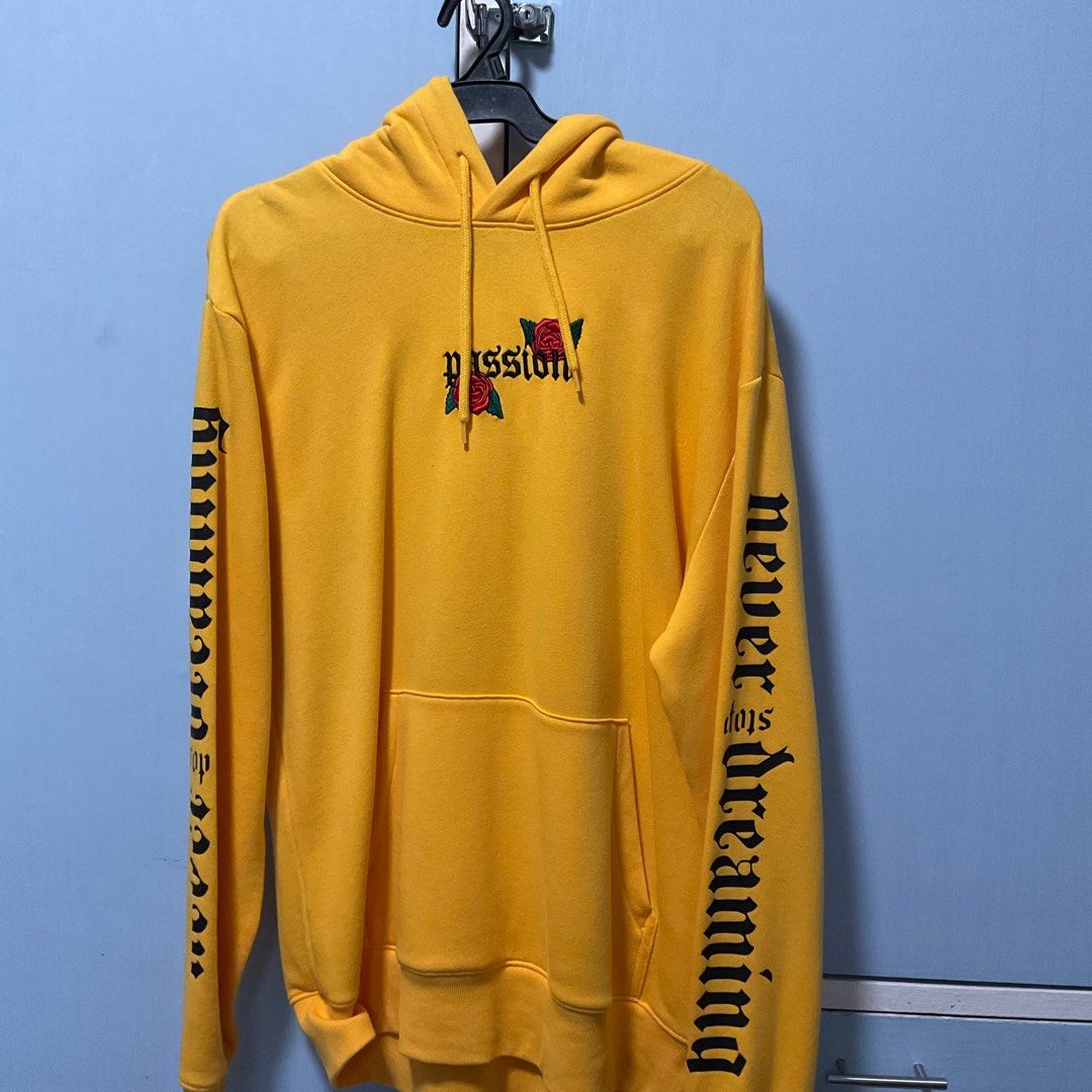 H M yellow passion sweater with hoodie