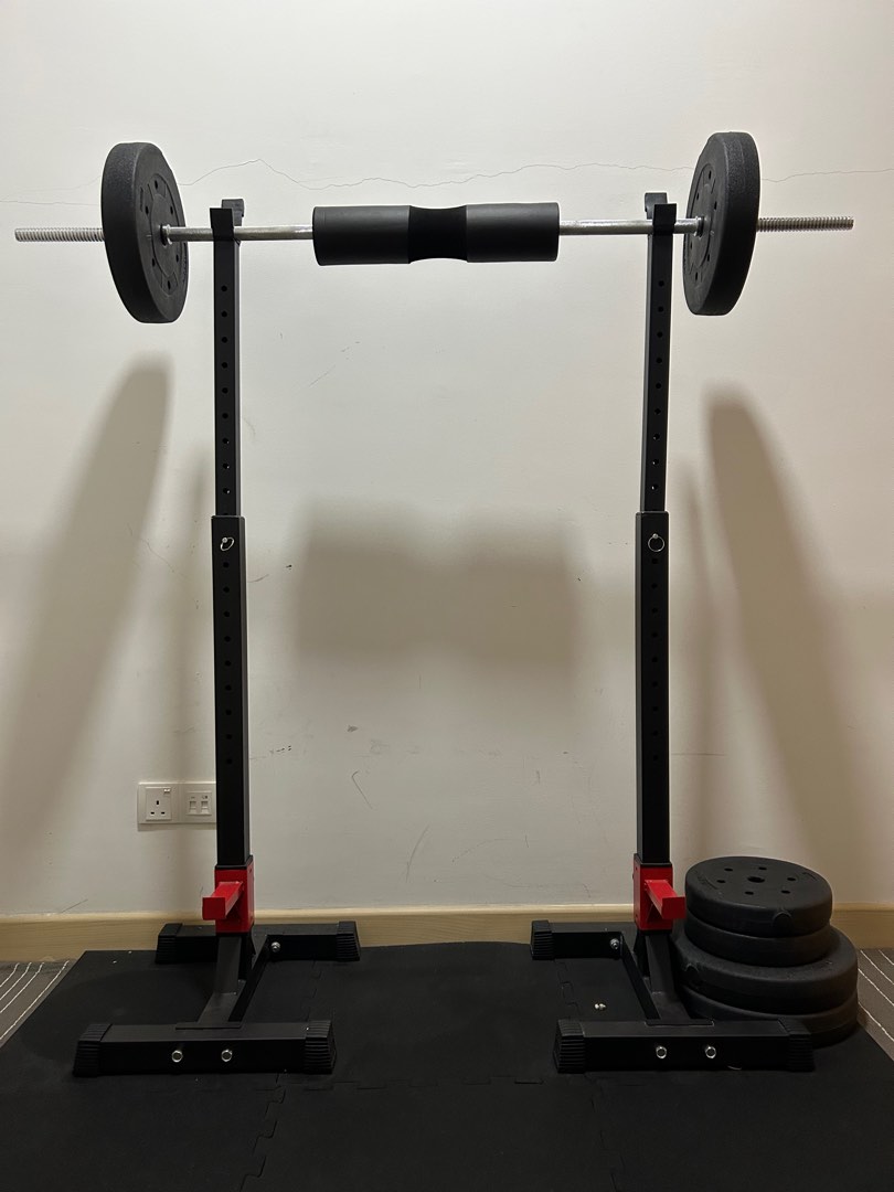 Home Gym Barbells, Weights, Adjustable Bench & Rack and Gym Mat