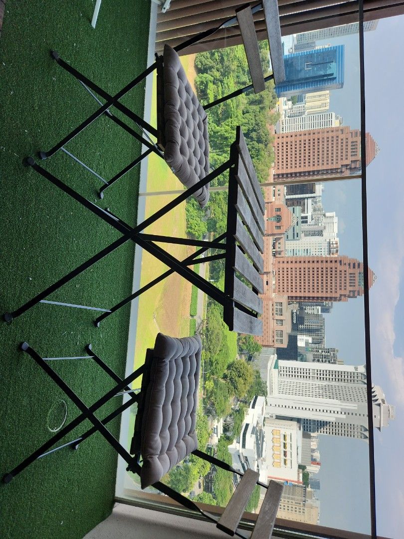 IKEA bistro table and chair set, Furniture & Home Living, Outdoor Furniture on Carousell