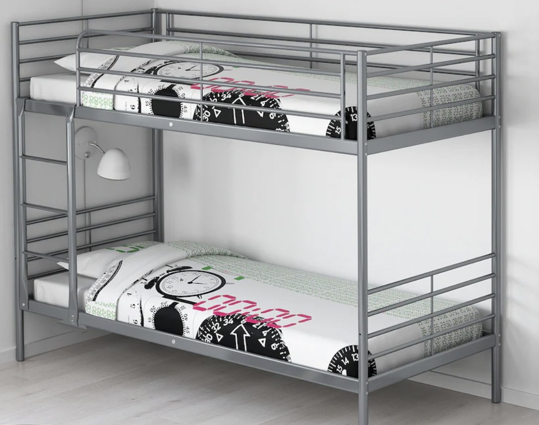 Ikea grey shop metal loft bed
