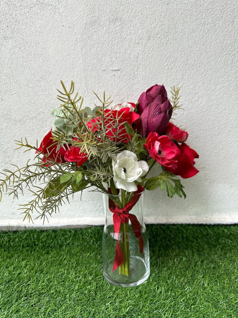 IKEA Flower Bouquet with Vase, Furniture & Home Living, Home Decor, Artificial Plants & Flowers