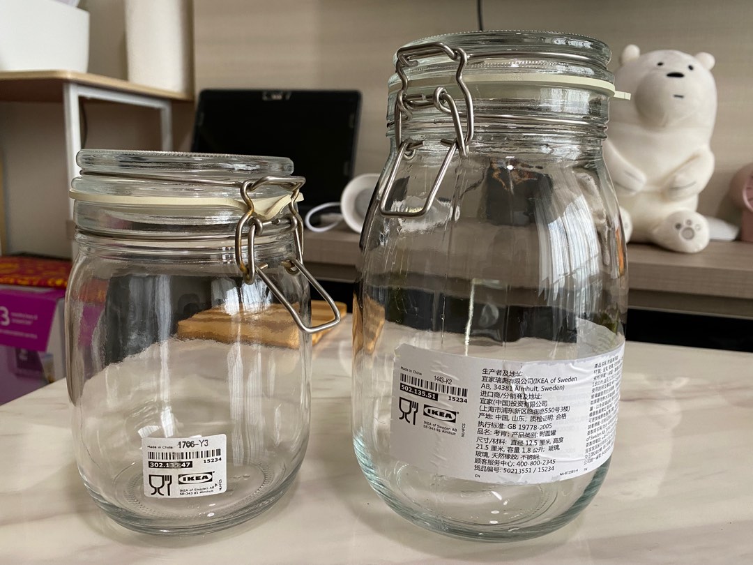 Ikea glass jars, Furniture & Home Living, Kitchenware & Tableware, Food