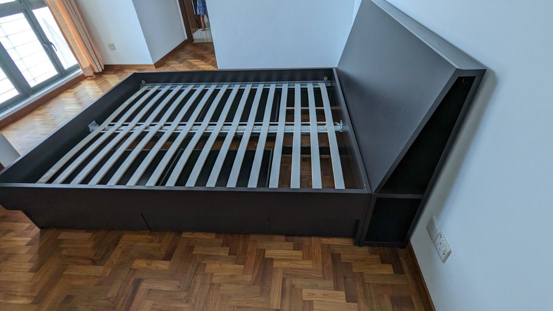 IKEA Oppdal Bed Queen Size w/ Headboard, Furniture & Home Living