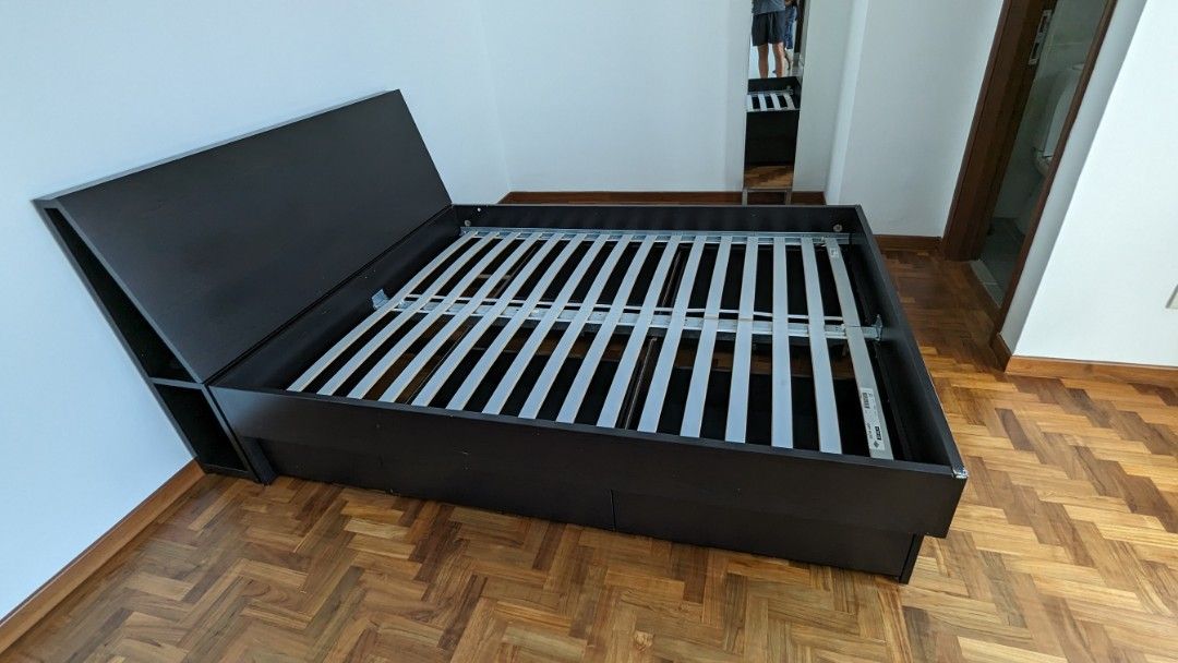 IKEA Oppdal Bed Queen Size w/ Headboard, Furniture & Home Living