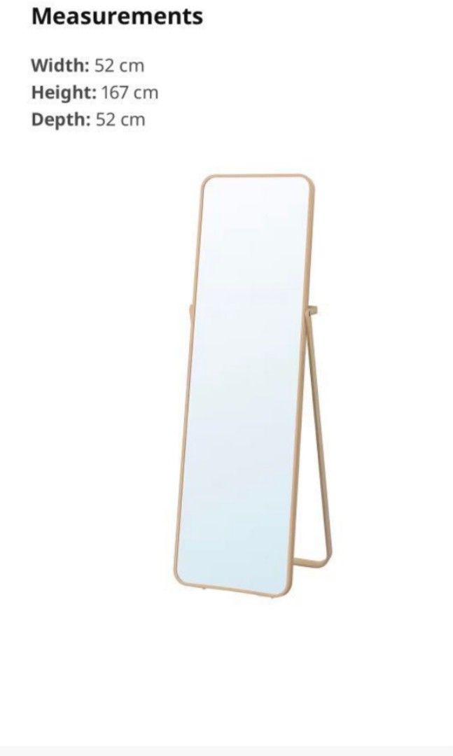 Ikea standing mirror ikornnes, Furniture & Home Living, Home Decor