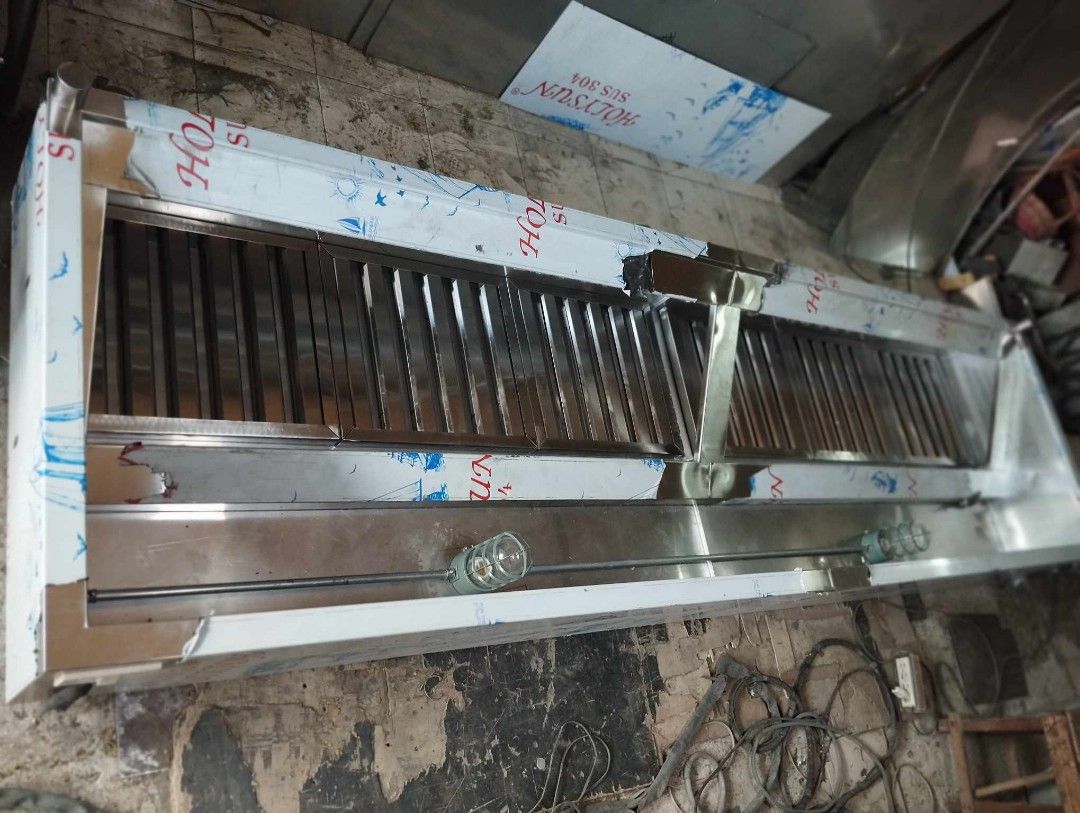 Industrial Kitchen Range Hood Ss304 Fabrication Complete, Commercial