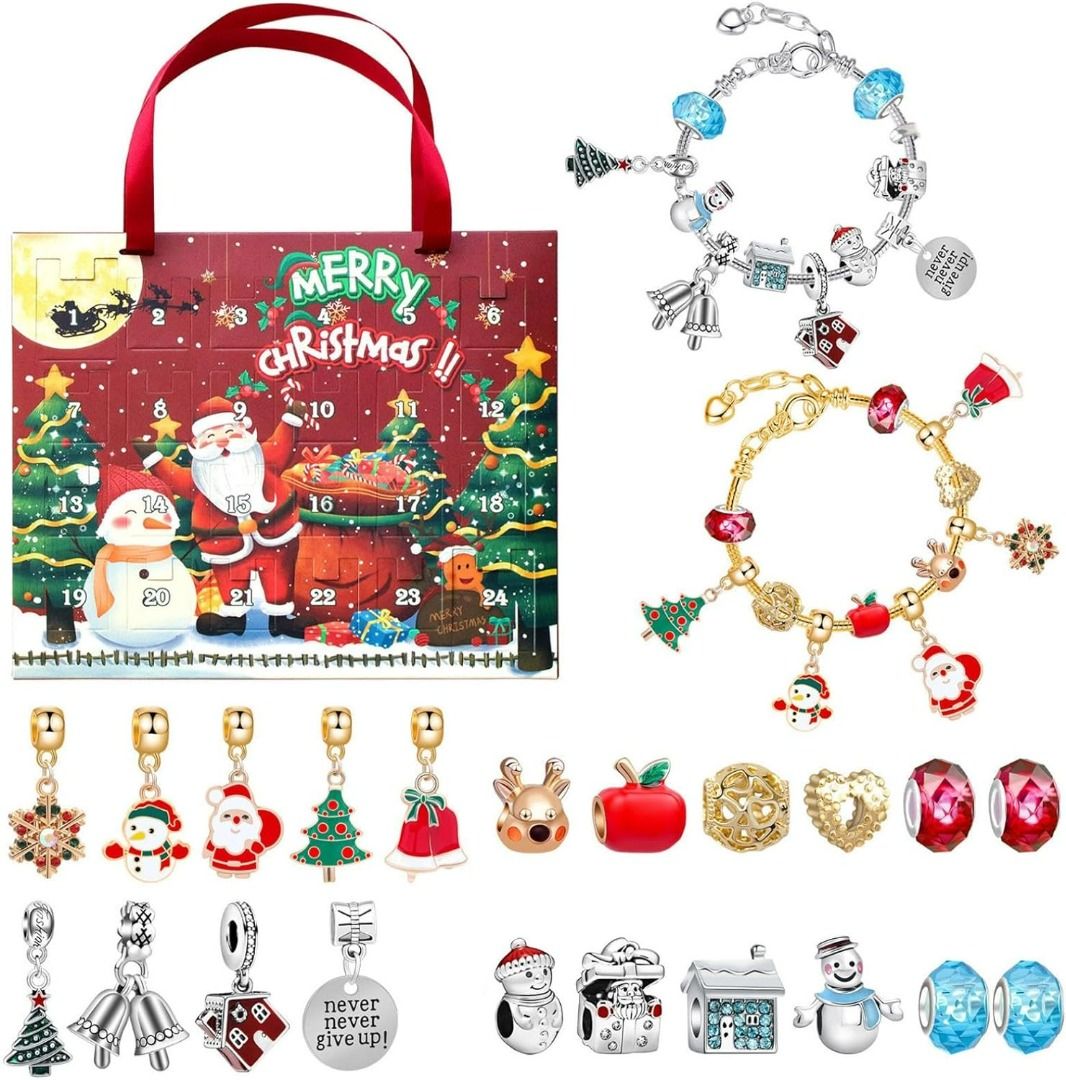JJ25 Christmas Advent Calendar Bracelets 2023 For Girls 24 Days