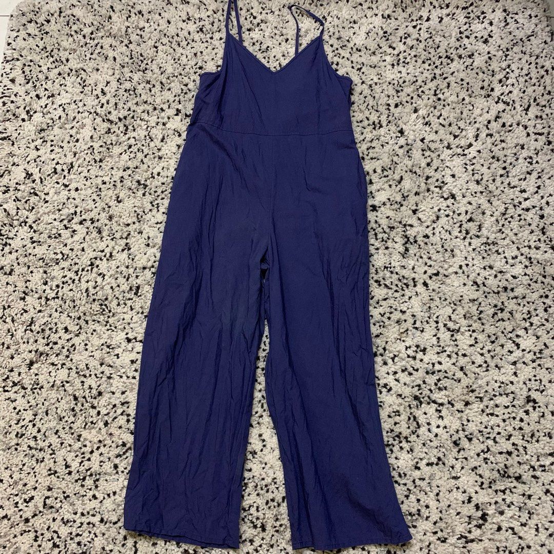 WOMEN'S LINEN BLEND CAMISOLE JUMPSUIT