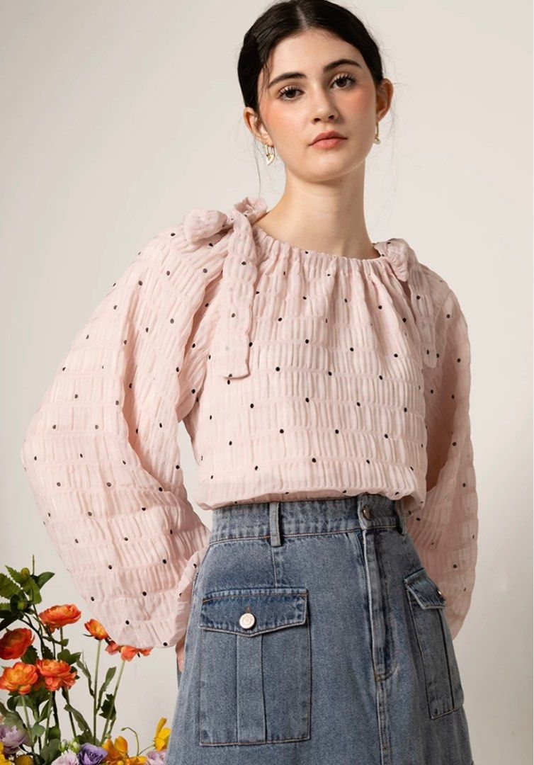 chiffon peasant top