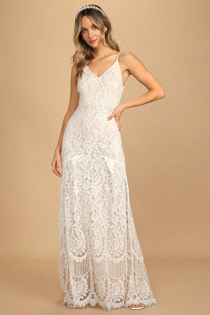 White lace maxi sale