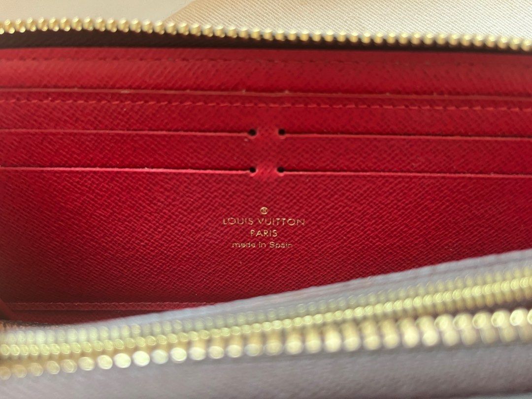 Louis Vuitton Damier Ebene Clemence Wallet Cherry 