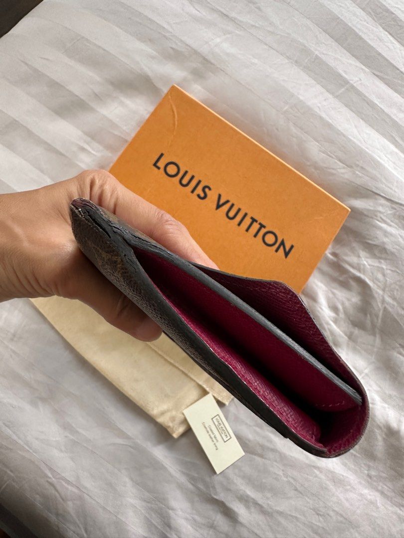 Louis Vuitton Monogram Jeanne Fuchsia Wallet w/2 LV Inserts Preowned