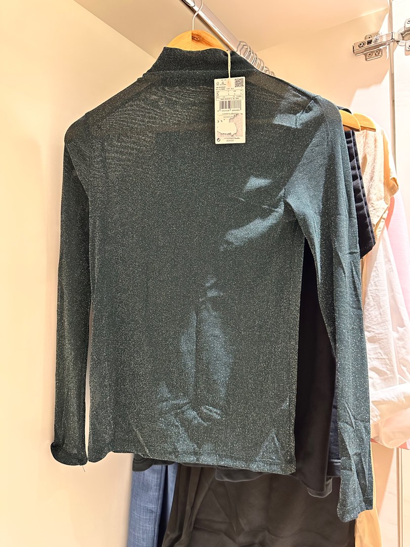 Brand new green top with sheer back