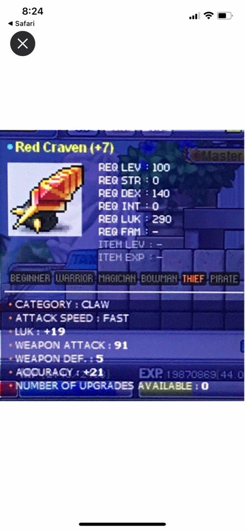 Mapleroyals red craven (RC), Video Gaming, Gaming Accessories, InGame