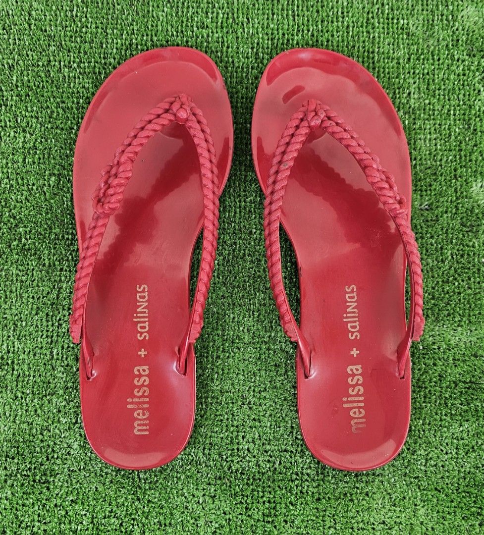 Melissa red slipper Women s Fashion Footwear Flipflops and