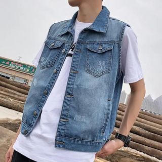 Mens denim waistcoats for sale online