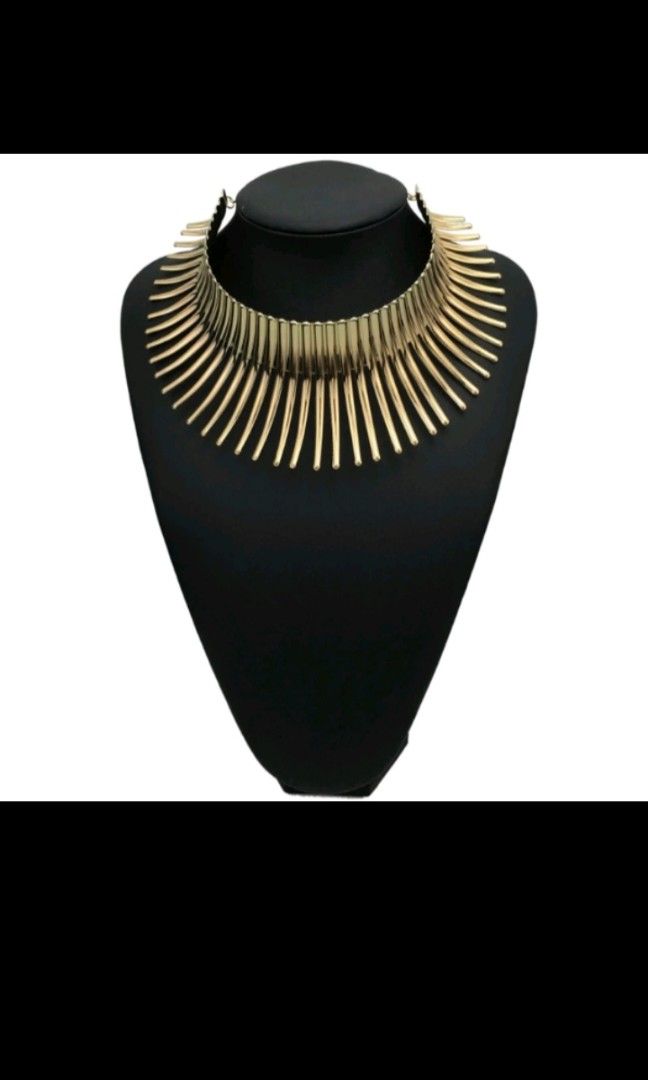 Modern African Ethnic Gold Plated Necklace Costume Jewelry