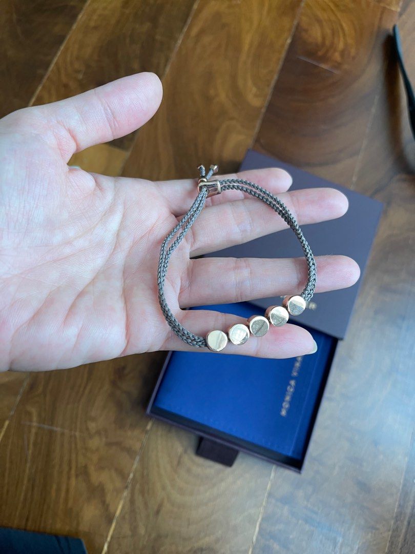 Monica Vinader Gold Plated Vermeil Silver Linear Ingot Cord Friendship  Bracelet | Liberty