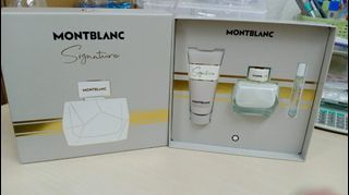 Mont Blanc Travel Set MB signature 
EDP 90ml +Body Lotion 100ml +EDP 7.5ml Spray
