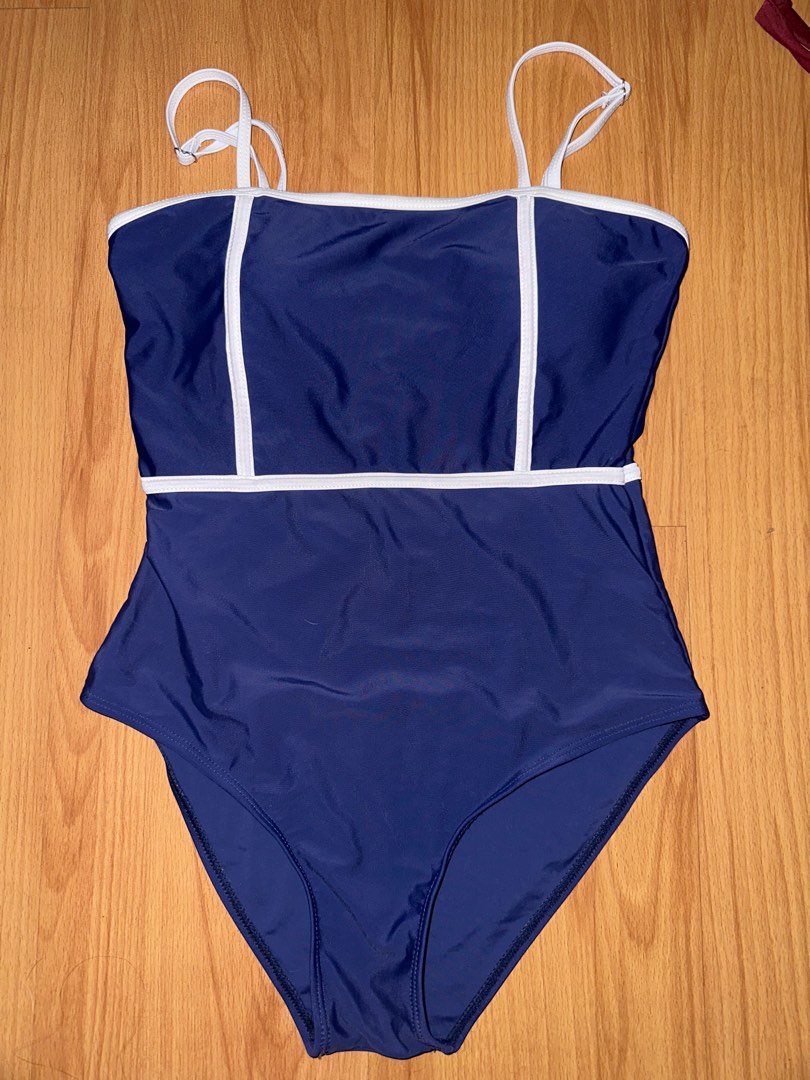 Navy Blue One Piece Swimsuit, Women's Fashion, Swimwear, Bikinis