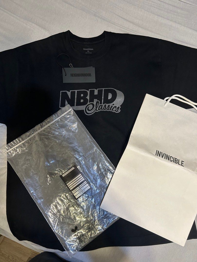 NEIGHBORHOOD NH-8/ C-TEE.SS黑色字體短袖T INVINCIBLE購入, 他的時尚
