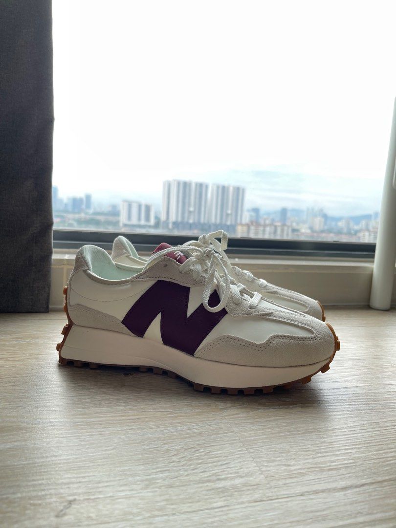 New balance 327 navy & burgundy suede trainers deals