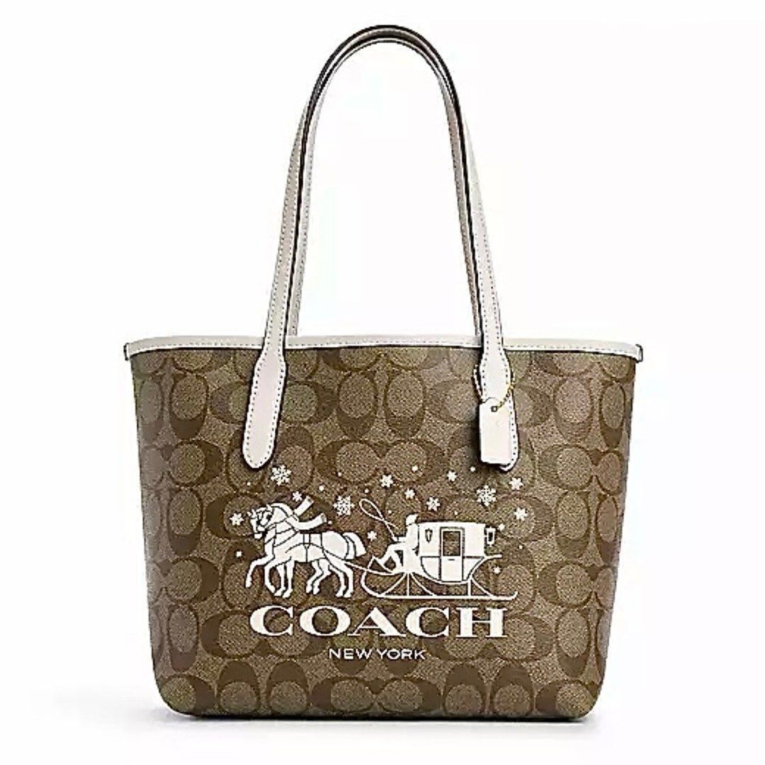 Reversible city tote in signature canvas with butterfly print outlet