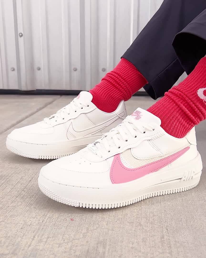 Nike air force 1 platform clearance pink