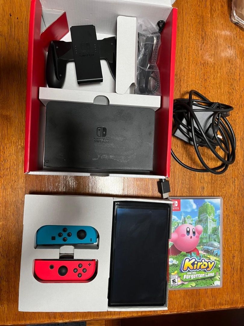 Nintendo Switch OLED with FREE Kirby game, Video Gaming, Video Game