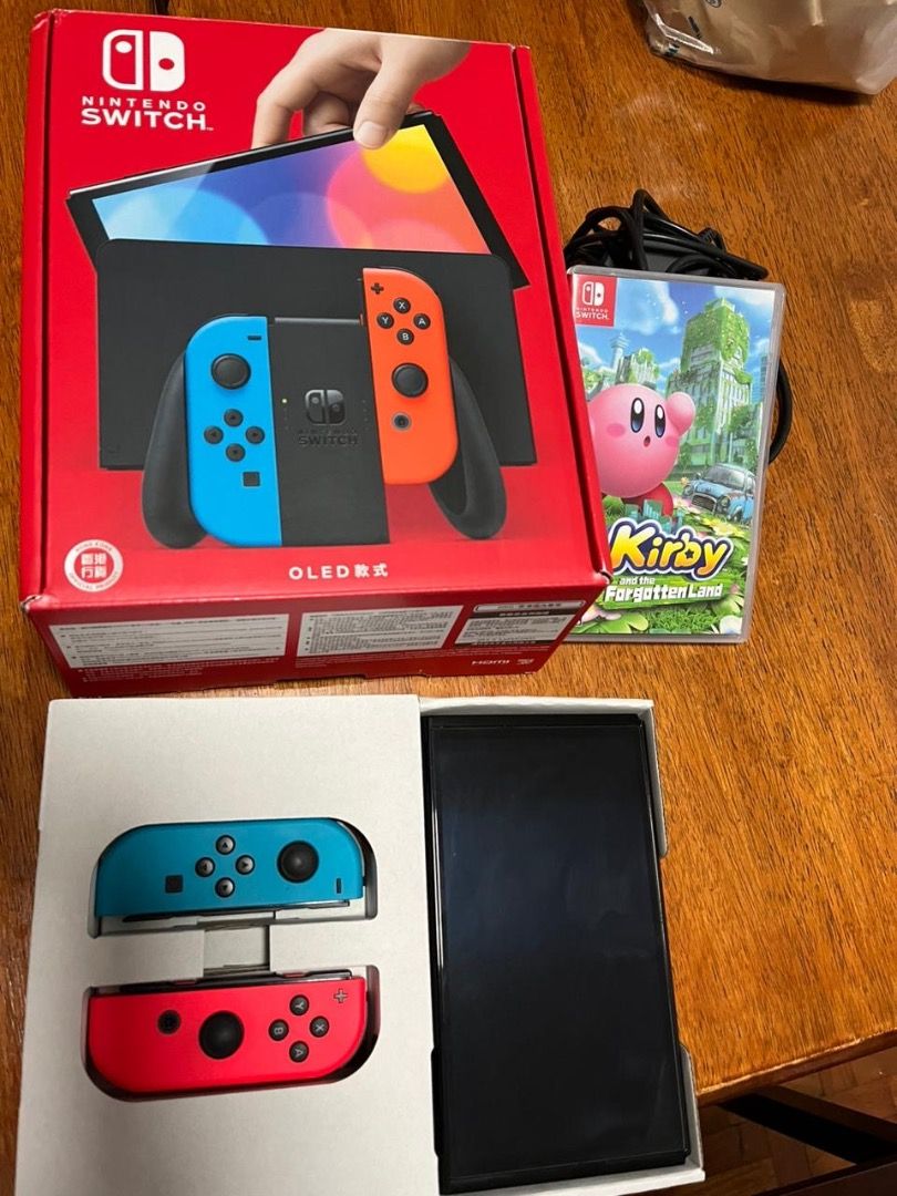 Nintendo Switch OLED with FREE Kirby game, Video Gaming, Video Game