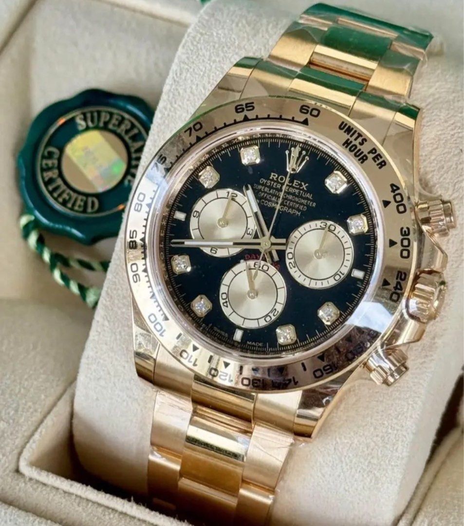 JULY2024 Rolex Daytona Full Yellow Gold 126508 Black Diamond Full Set