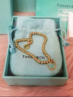 ☆ONHAND!☆ T&C0 Gold Beads Bracelet with Blue Heart Pendant