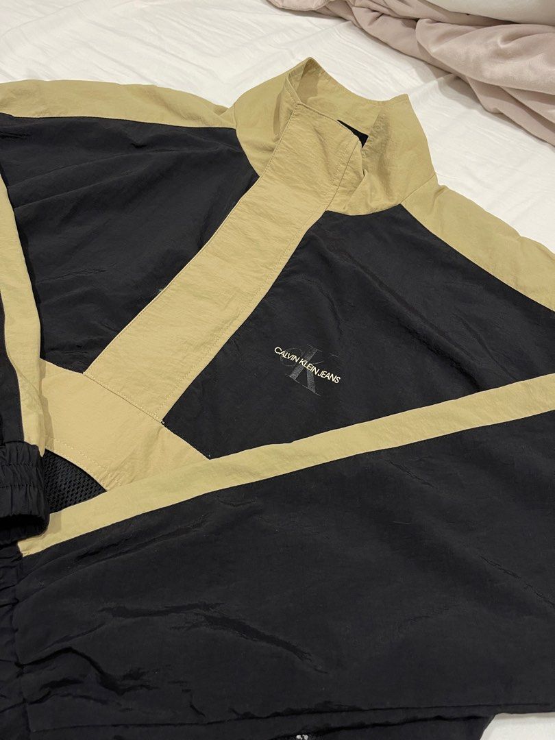 Original Calvin Klein Two toned Monogram Logo Popover Jacket Men s Fashion Coats Jackets and Outerwear on Carousell
