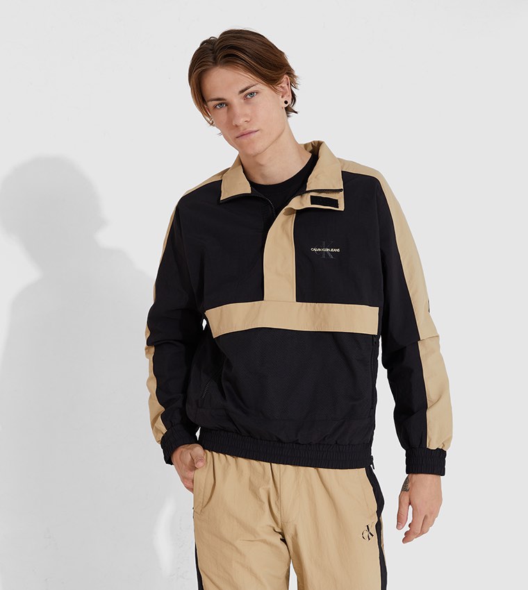Original Calvin Klein Two toned Monogram Logo Popover Jacket