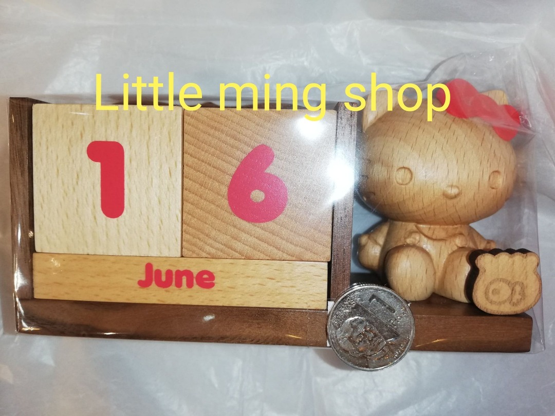 Original Sanrio Hello Kitty Wooden Perpetual Calendar Hobbies Toys
