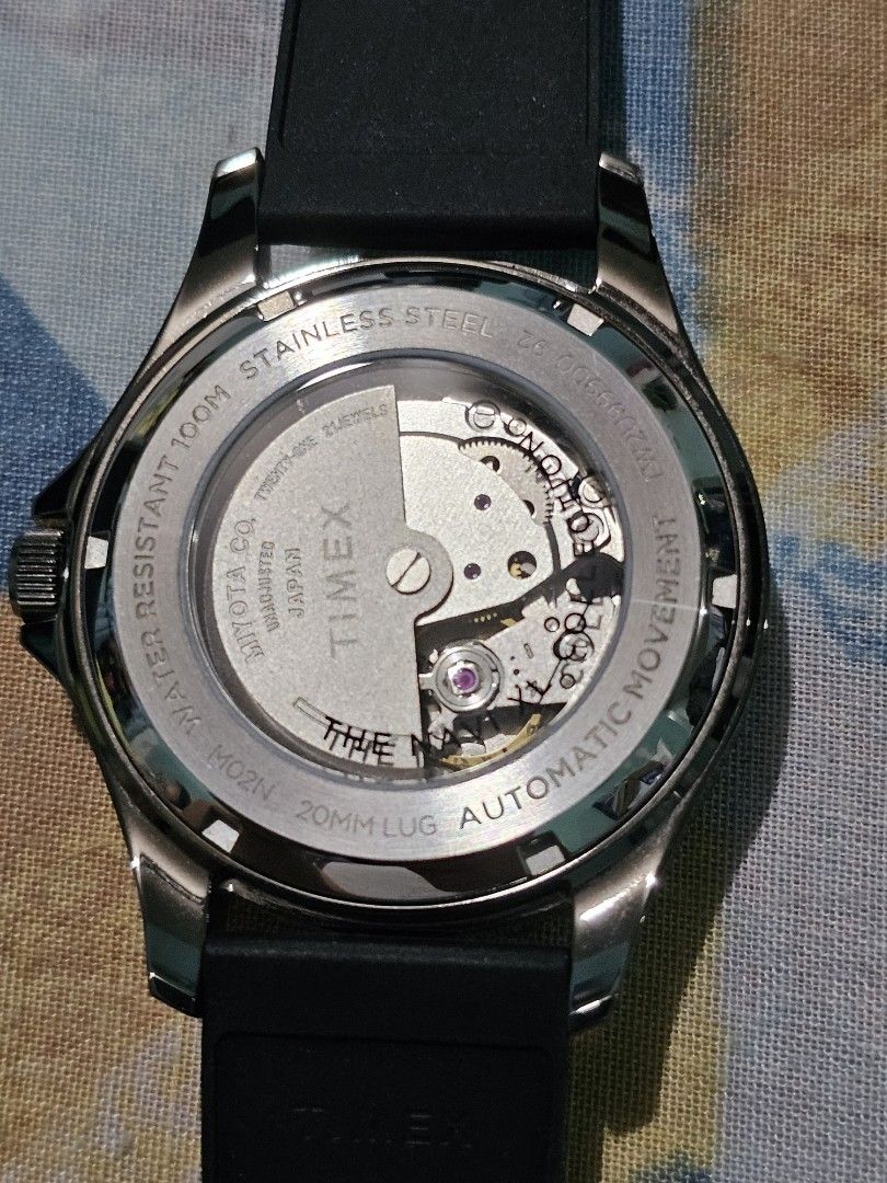 Original Timex Navi XL Automatic 41mm Gunmetal Case Black Dial and ...