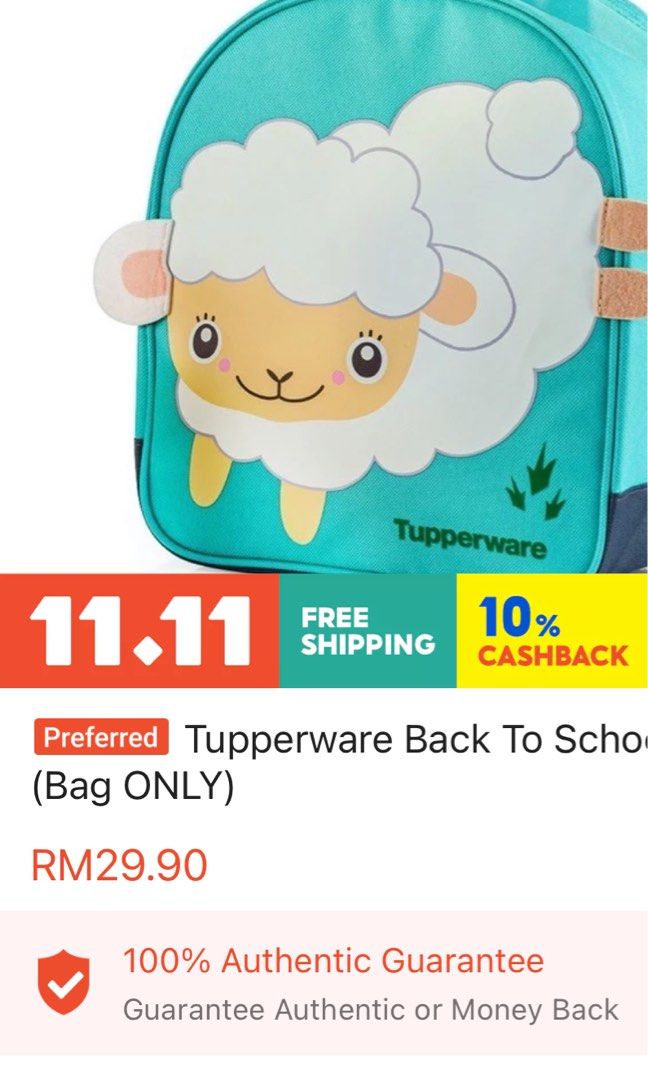 Original Tupperware kids bag Babies Kids Going Out Diaper