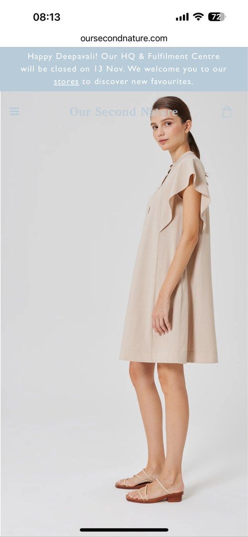 Rayon Flutter Sleeve Shift Dress - Our Second Nature