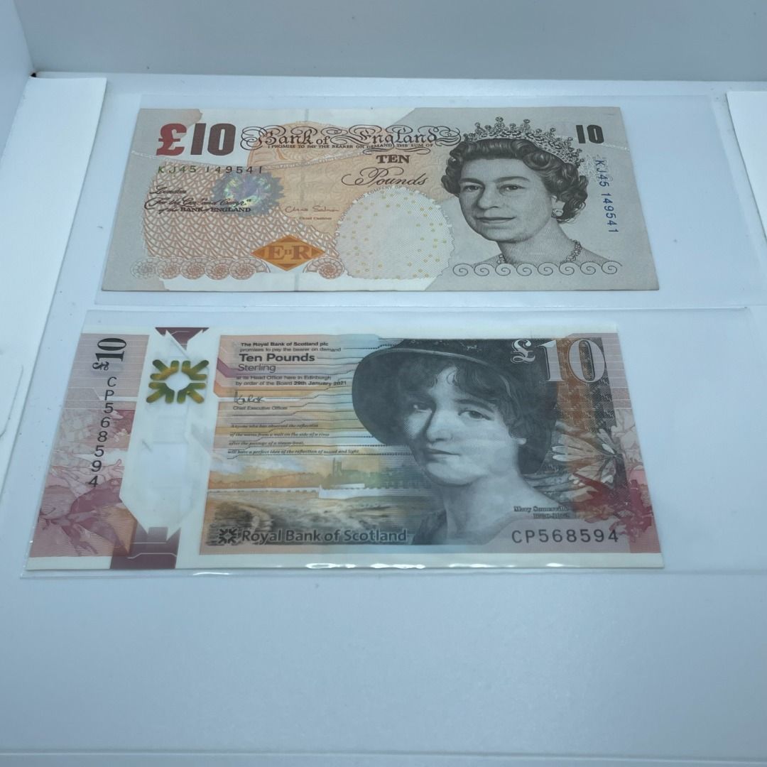 Paper Currency from the UK Scotland Bank Old Version 10 Pound, Hobbies ...