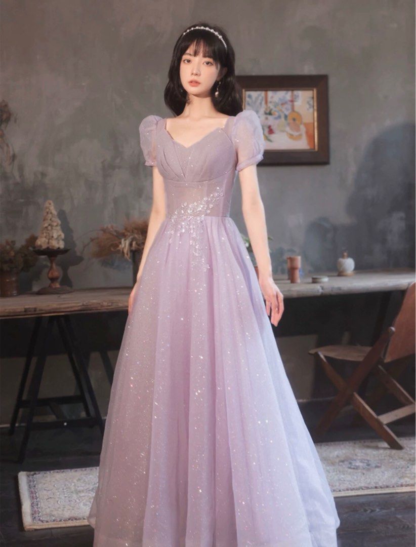 Pastel purple prom dress