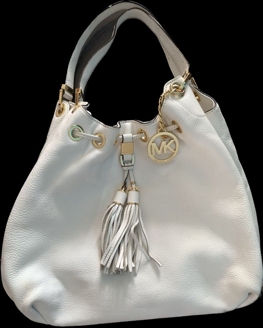 White and tan deals michael kors purse