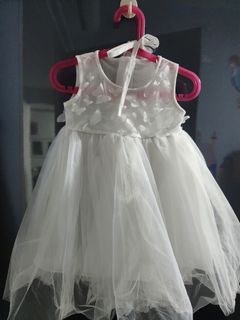 Princess/Party White Dress with butterfly cloak (Size around 90cm)