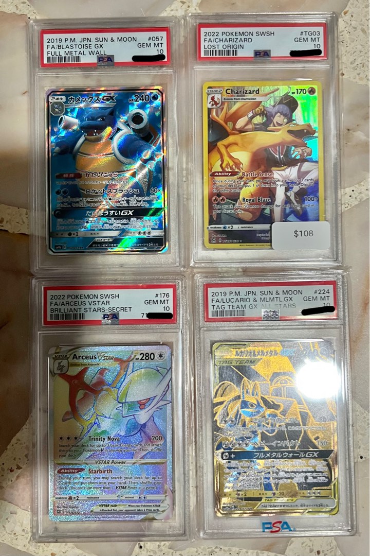 PSA 10 BLASTOISE GX ARCEUS VSTAR LUCARIO MELMETAL TAG TEAM GX CHARIZARD