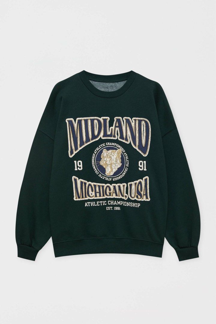 Pull Bear Crew Neck College Sweatshirt