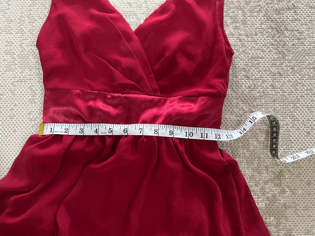 Red chiffon cocktail dress 2025