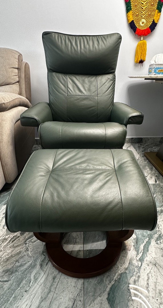 Rilaxa KS645 Full Top Grain Leather Recliner ArmChair with Ergonomic
